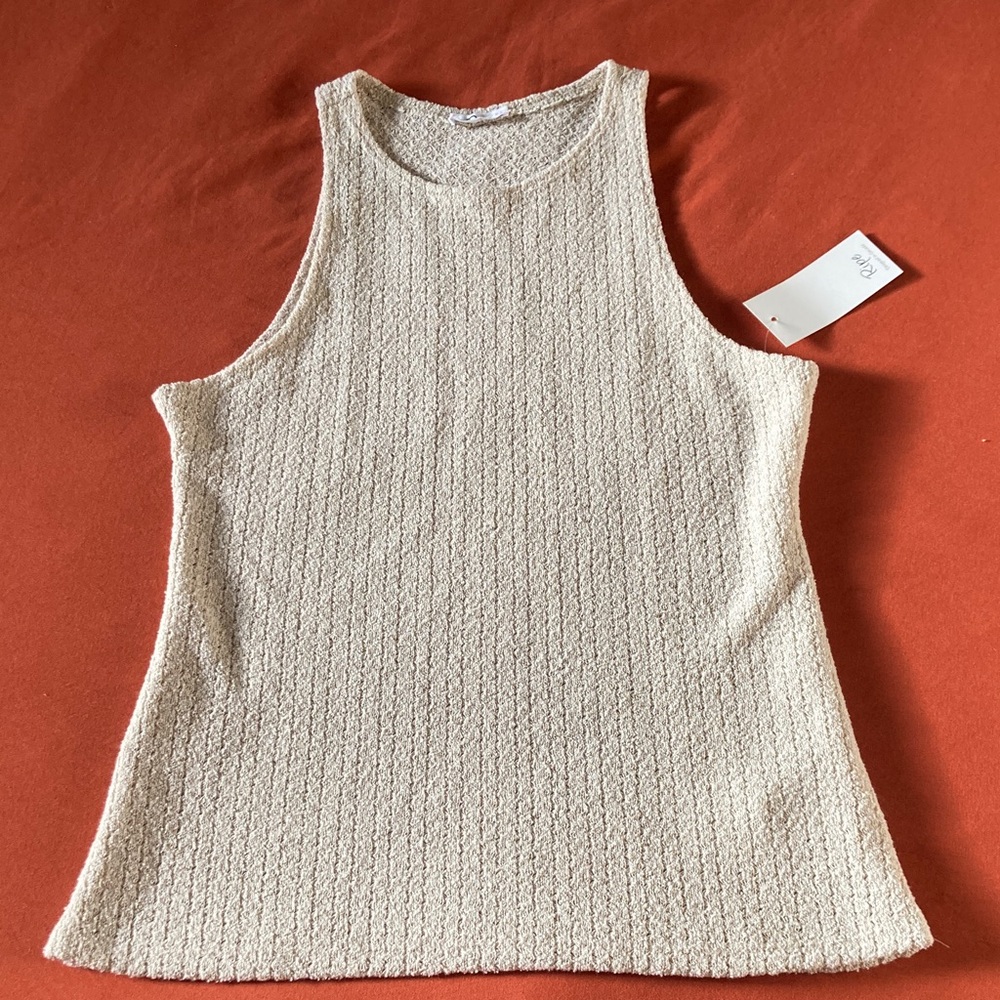 Cream Woven Boho Tank